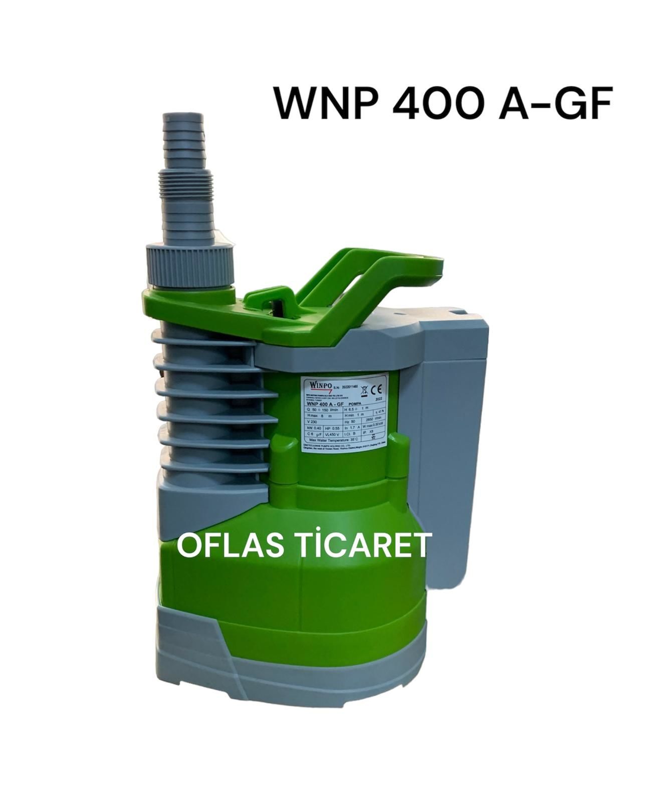 Winpo WNP 550 A - GF Gizli Flatörlü Drenaj Dalgıç Pompa